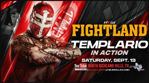 CMLL’s Templario in action at FIGHTLAND in Dallas Sept 13