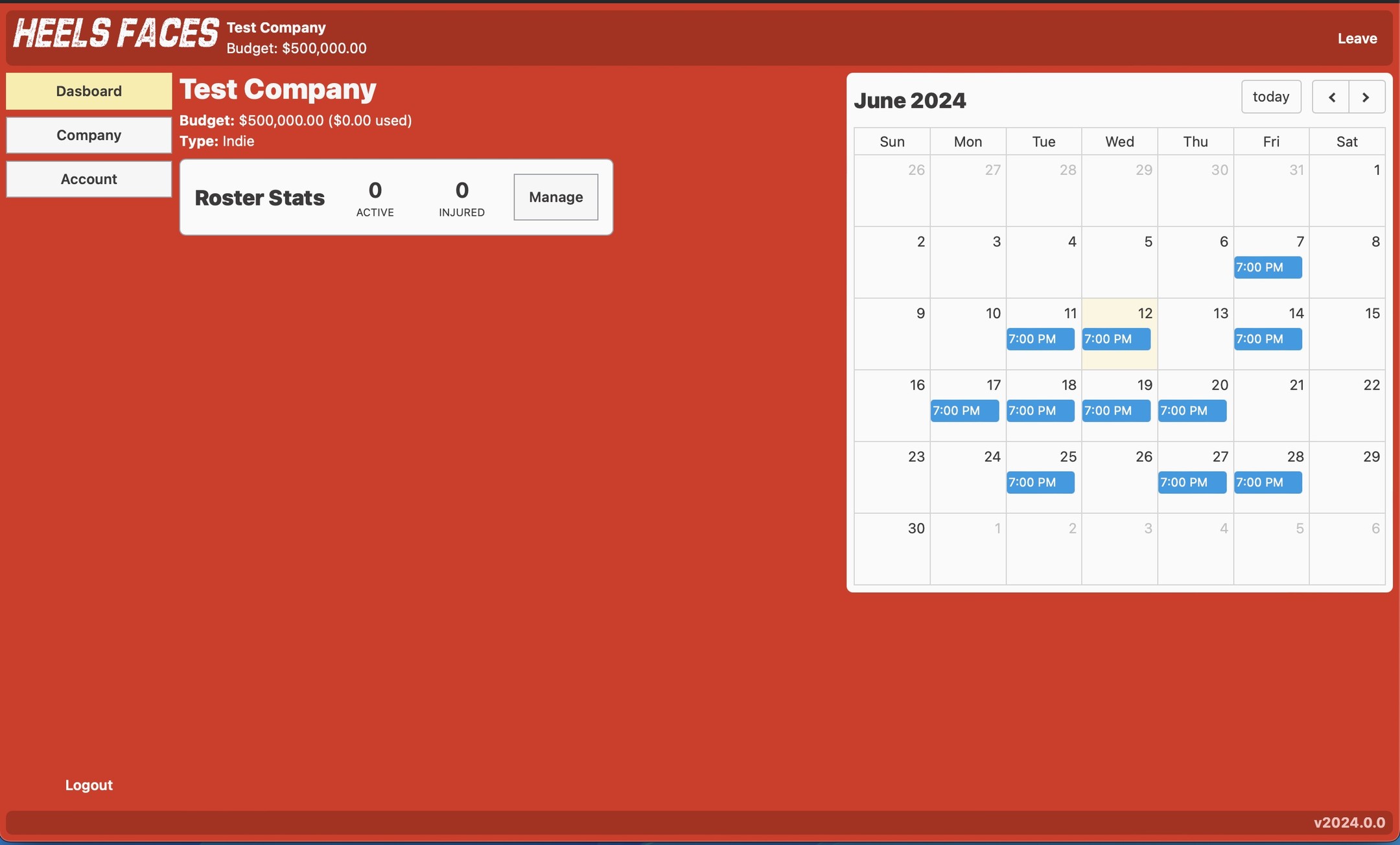 Heels vs Faces Game Dashboard